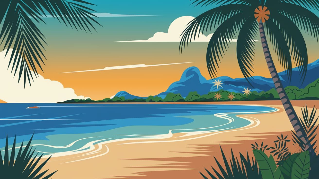 Vibrant Tropical Paradise Landscape