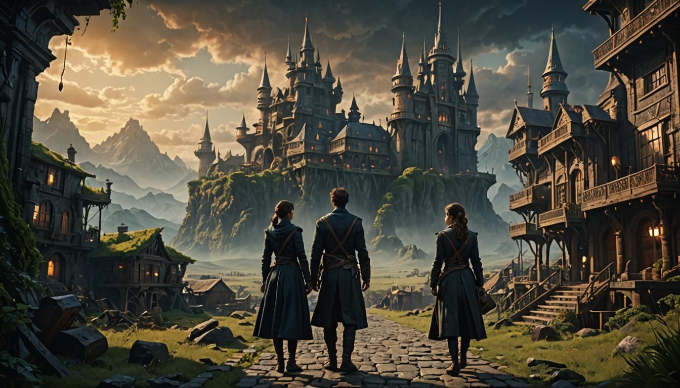 Epic Master and Apprentice Digital Matte Painting