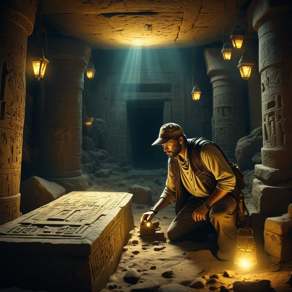 Ancient Egyptian Tomb Uncovered: Golden Sarcophagi and Hiero...