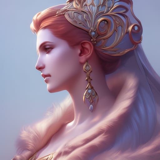 French Queen Portrait in Art Nouveau Style