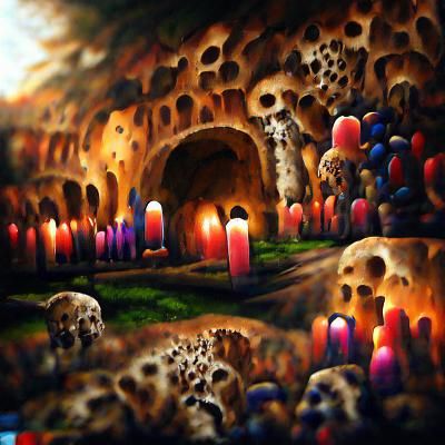 Eerie Catacombs: A Macabre Underground Scene