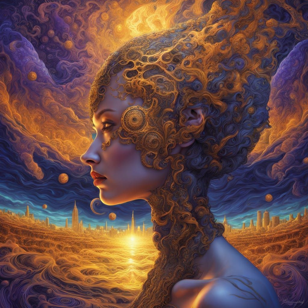 Surrealist Goddess in Cosmic Flux