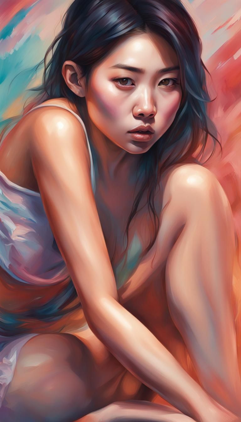 Hyperrealistic Asian Girl Portrait with Intricate Details