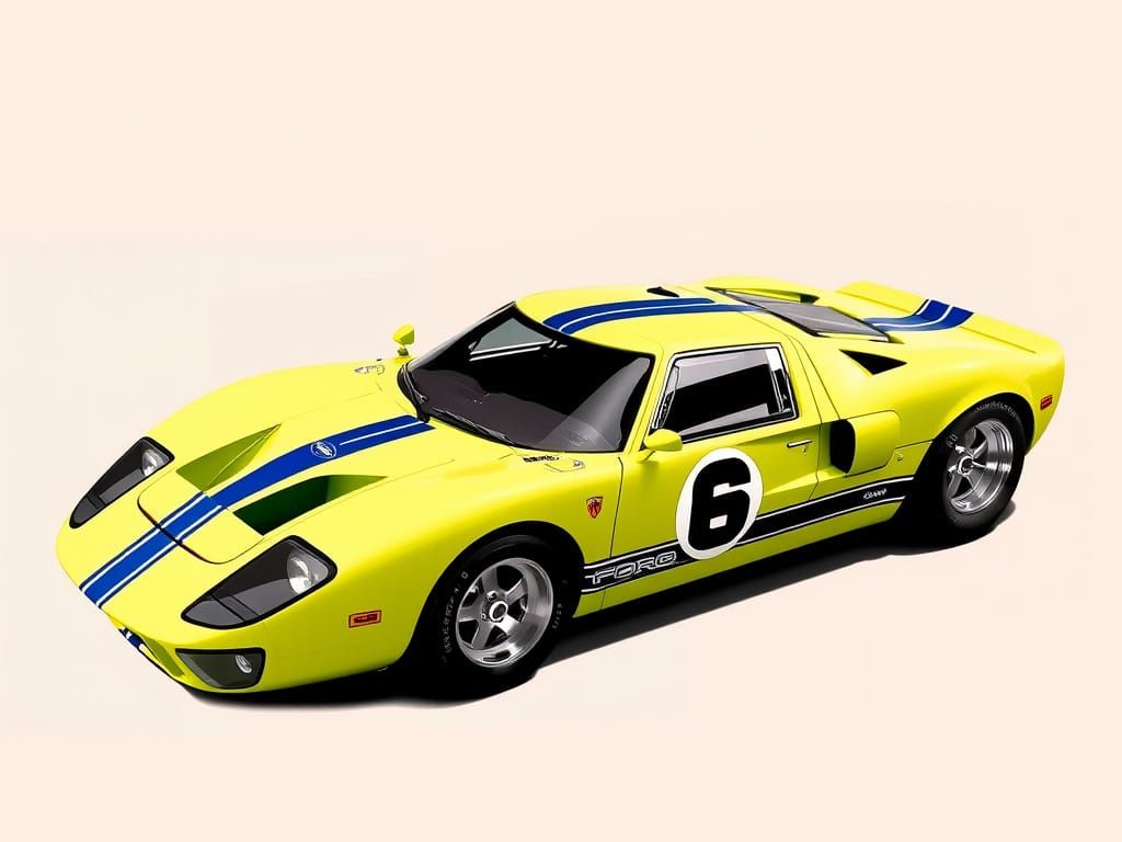 Vintage Ford GT90 in Yellow: A Retro Sports Car