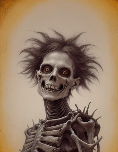 Eerie Woman Laughing: Gustave Doré-Inspired Sketch