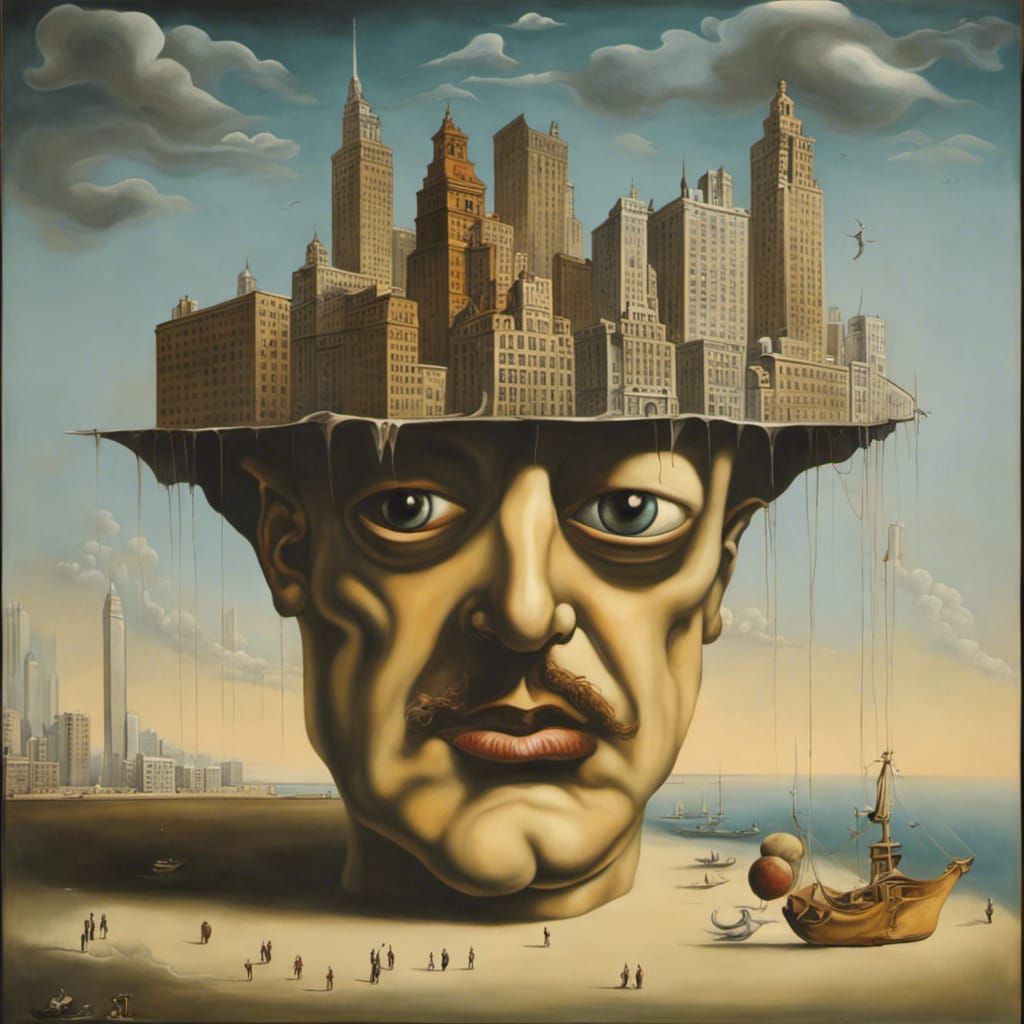 El Cri-Cri in Chicago: A Surrealist Oil Painting