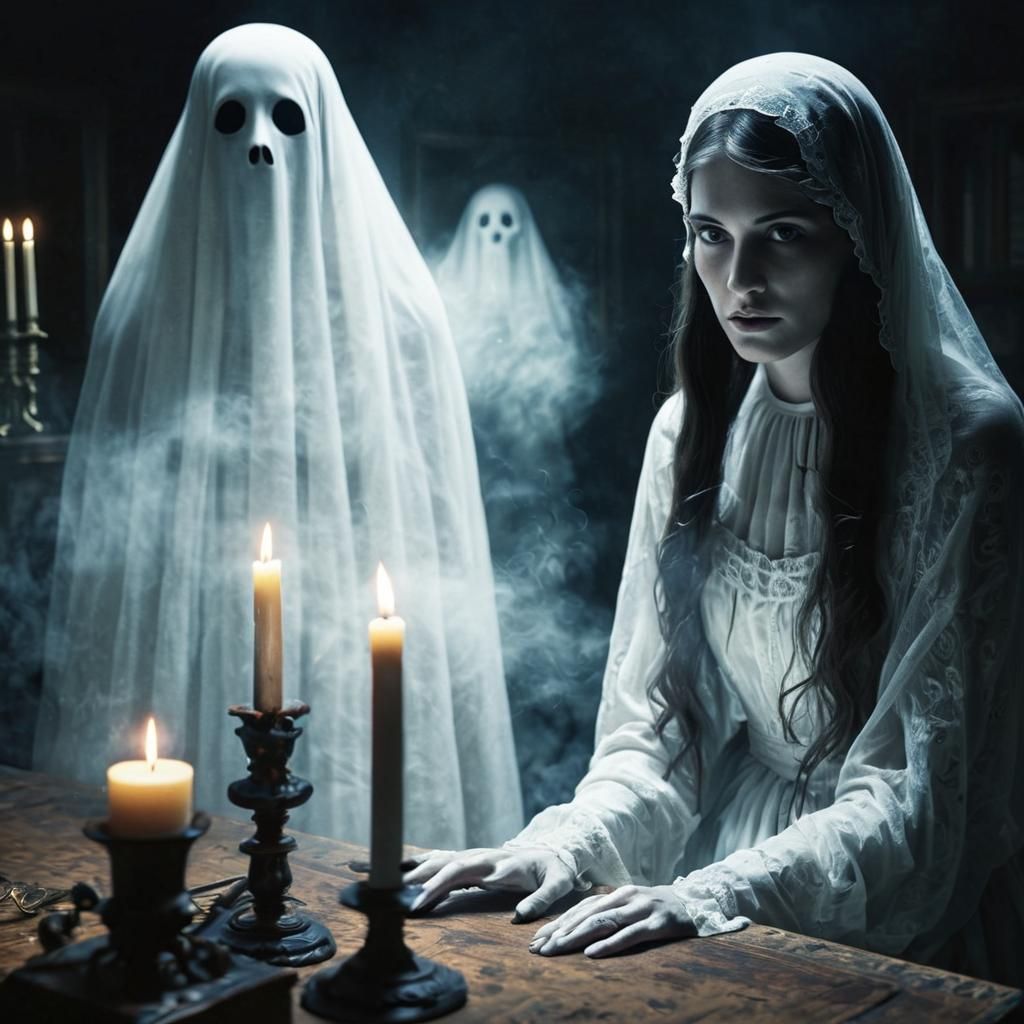 Ghostly Apparition Haunting a Woman, 19th Century