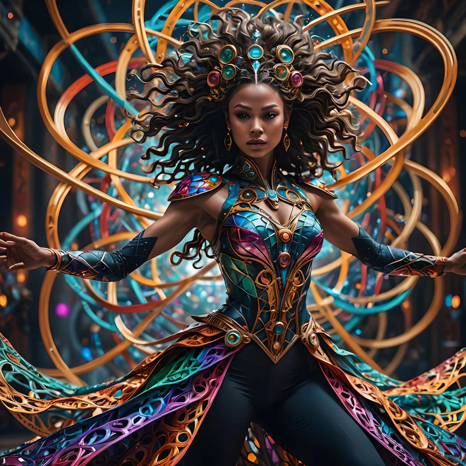 Atomic Dance: Hyperrealistic Dark Fantasy Concept Art