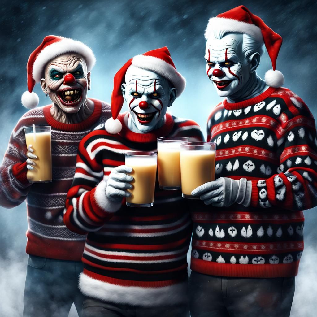 Horror Icons Celebrate Christmas in Digital Art