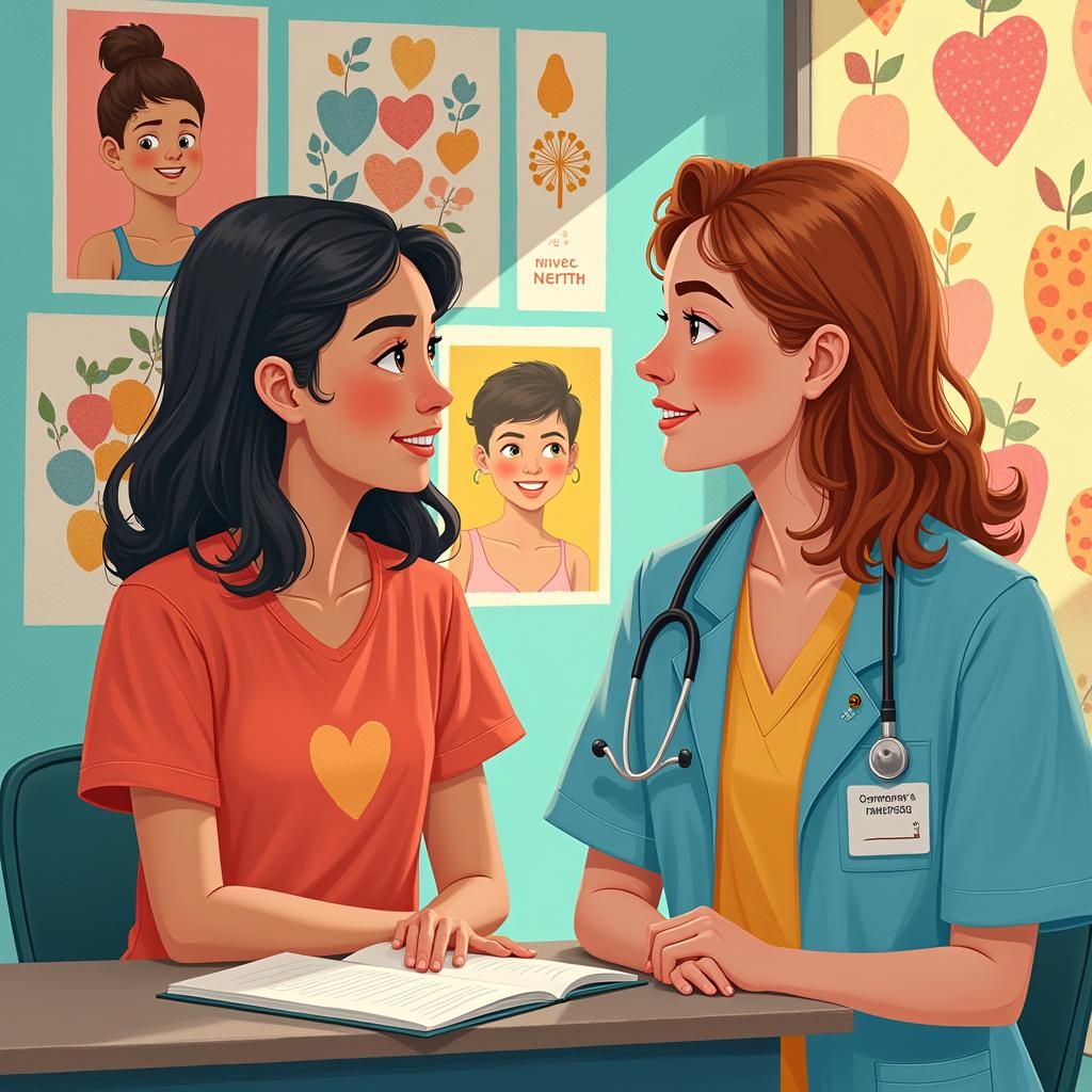 Youth Health Clinic Illustration in Vibrant Colors