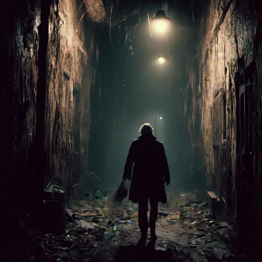 Michael Myers in Dark Alley: 70s Horror Aesthetic