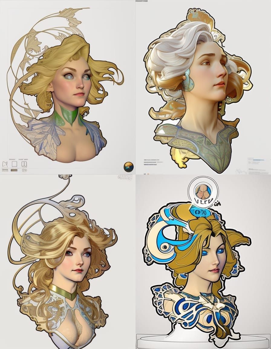 powergirl art nouveau bust portrait, head and shoulders portrait, 8k resolution concept art portrait by Alphonse Mucha d...