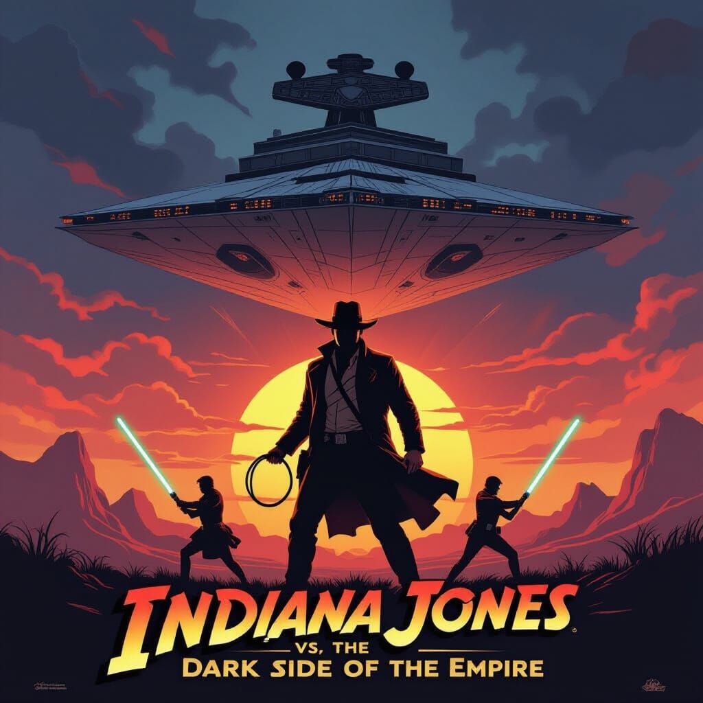 Indiana Jones Battles Empire in Epic Movie Poster Style