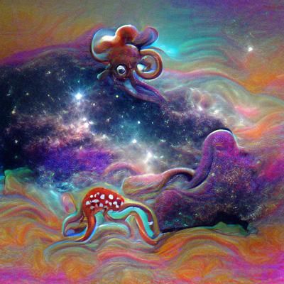 Octopus in Space Dreamscape
