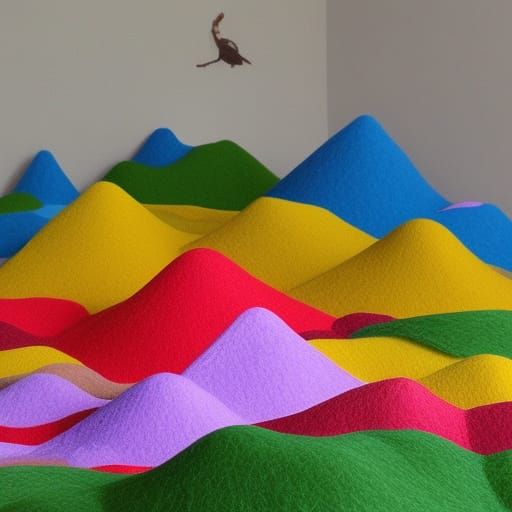 Colorful Felt Mountains in Playful Style