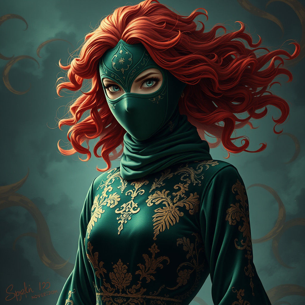 Superhero Girl in Velvet Dress: Fantasy Concept Art