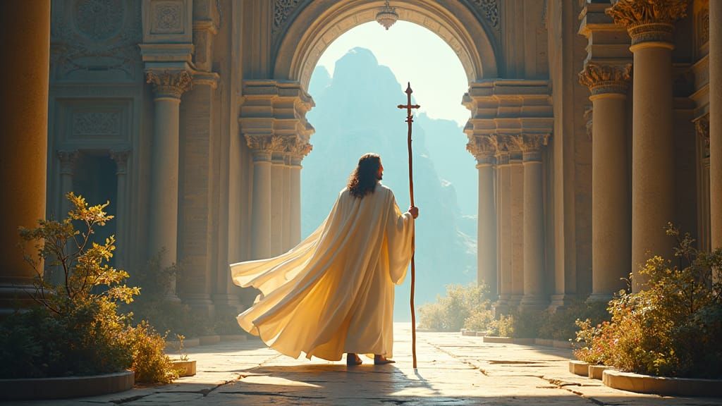 Majestic Prophet Samuel in a Fantastical Biblical Scene