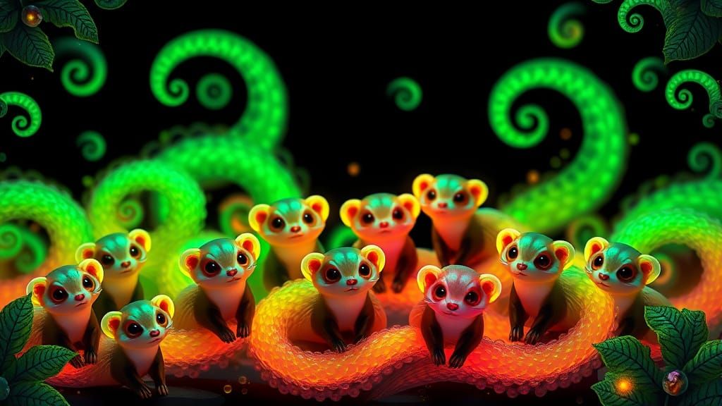 Chibi Ferrets Sculpted from Translucent Glass Beads