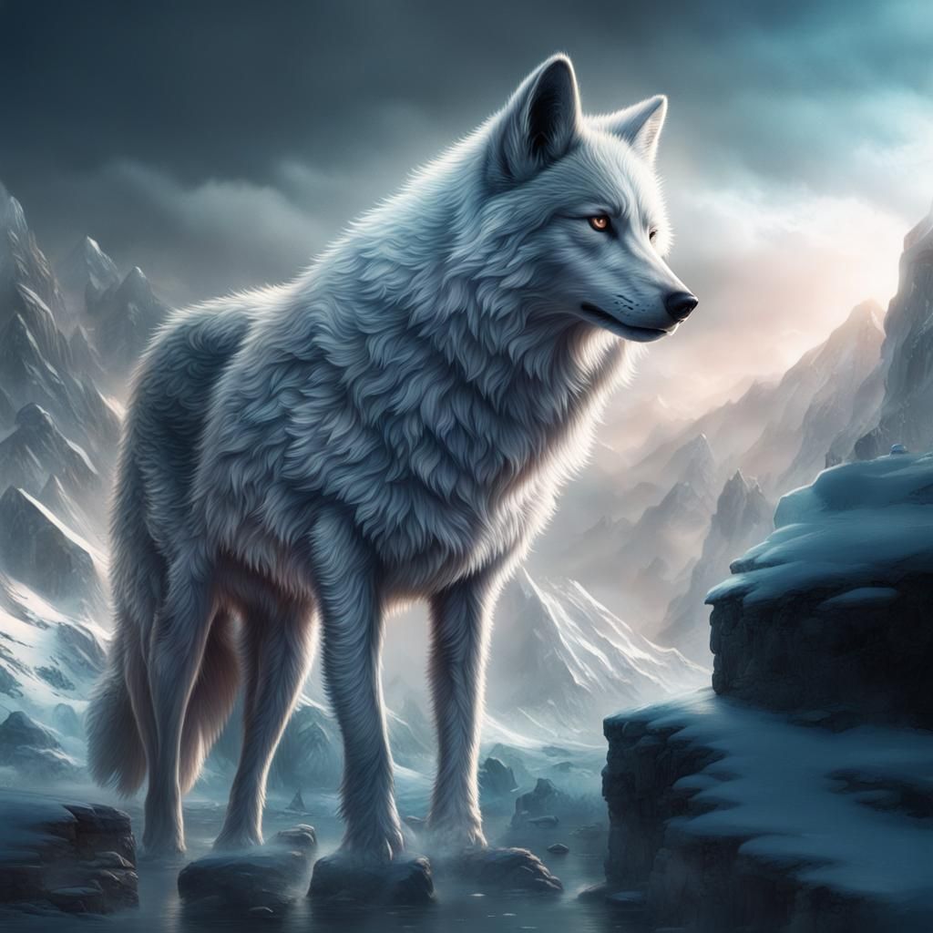Crystal Wolf Digital Matte Painting