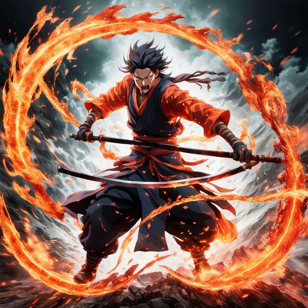 Gyutaro's Molten Scythes: High-Speed Demon Slayer Photo