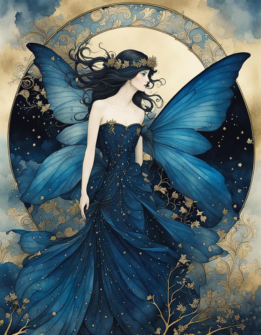 Surreal Fairy Dream in Watercolor Style