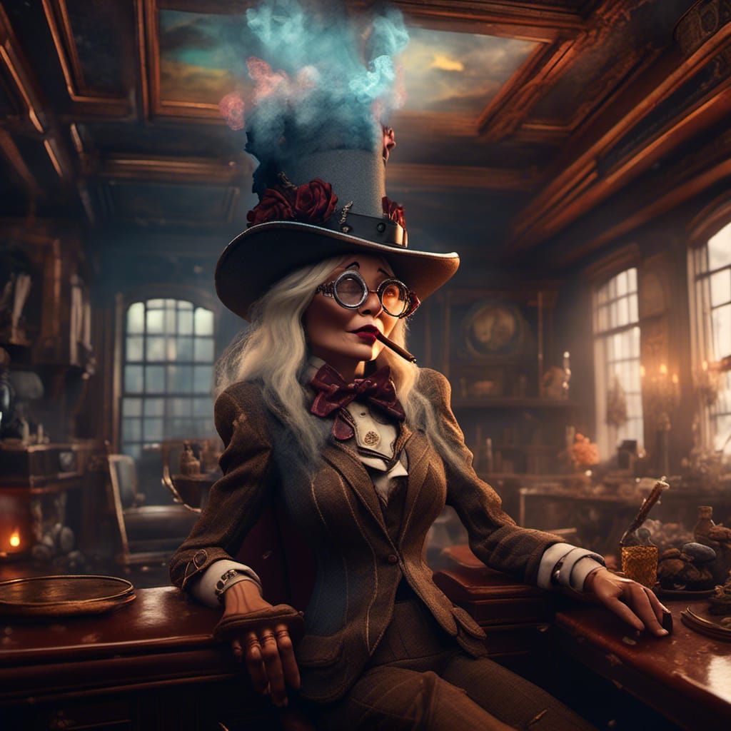 Gnomish Crime Lord with Shotgun: Detailed Matte Painting