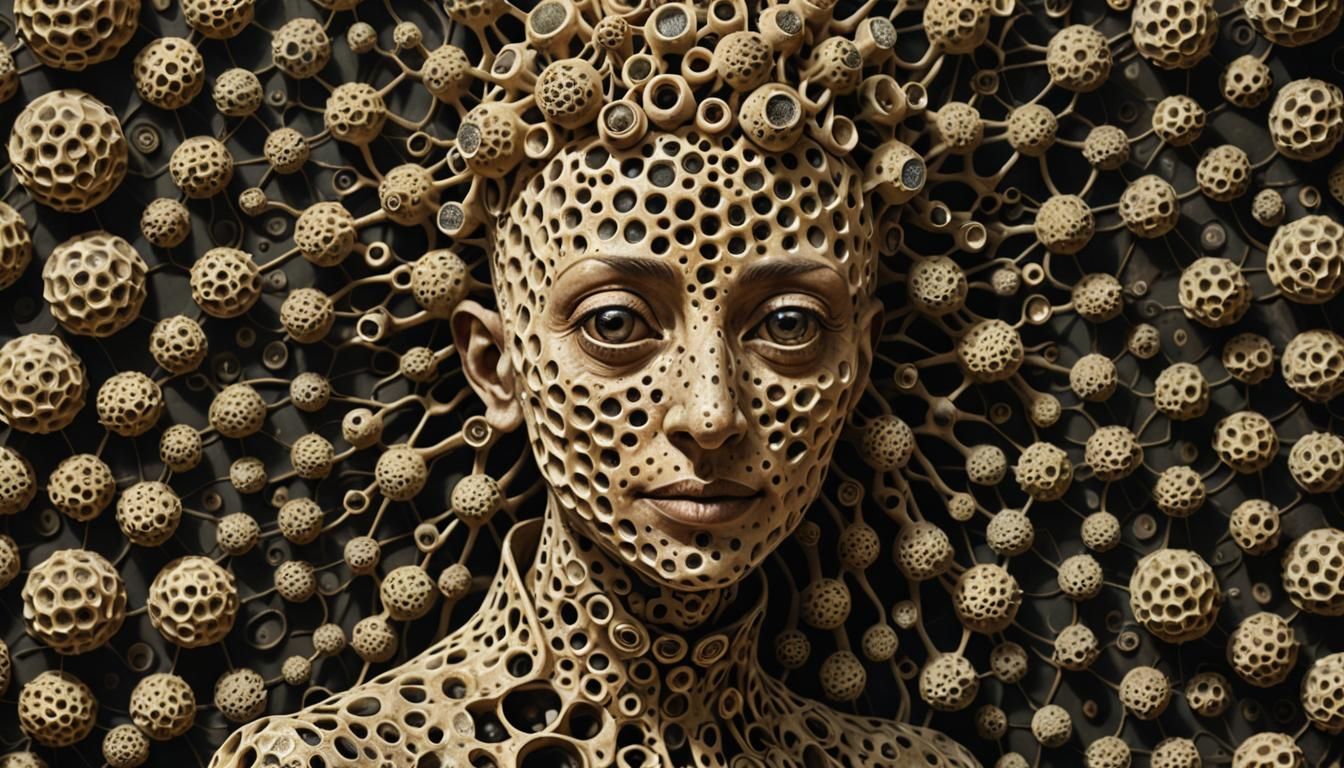 Anthropomorphic Portrait in Psychedelic Art Style