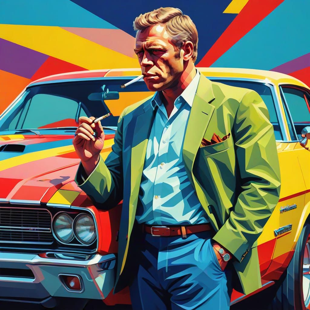 Steve McQueen in Vibrant Pop Art