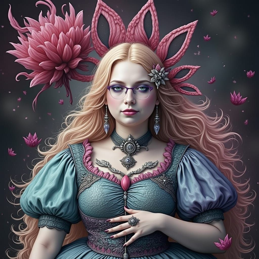 Ethereal Alice in Wonderland Fantasy in Vibrant Psychedelic ...