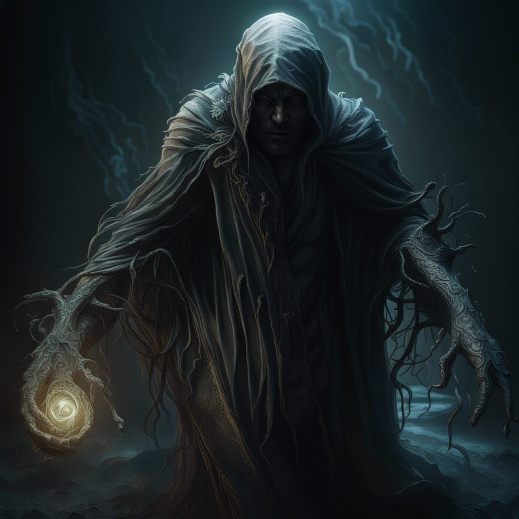 Sinister Ghostly Figure, Hyperrealistic Horror Art