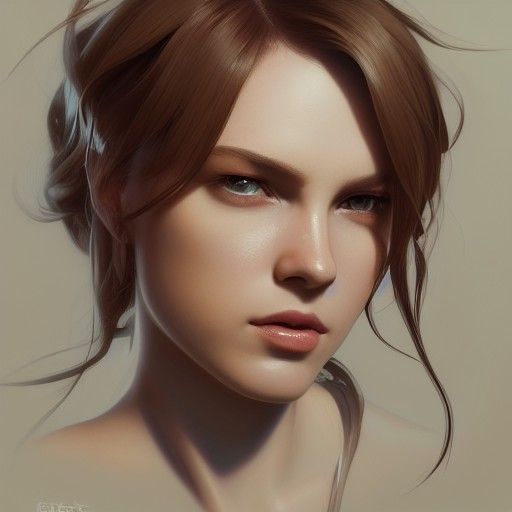 Hyperdetailed Waifu Portrait in Art Nouveau Style