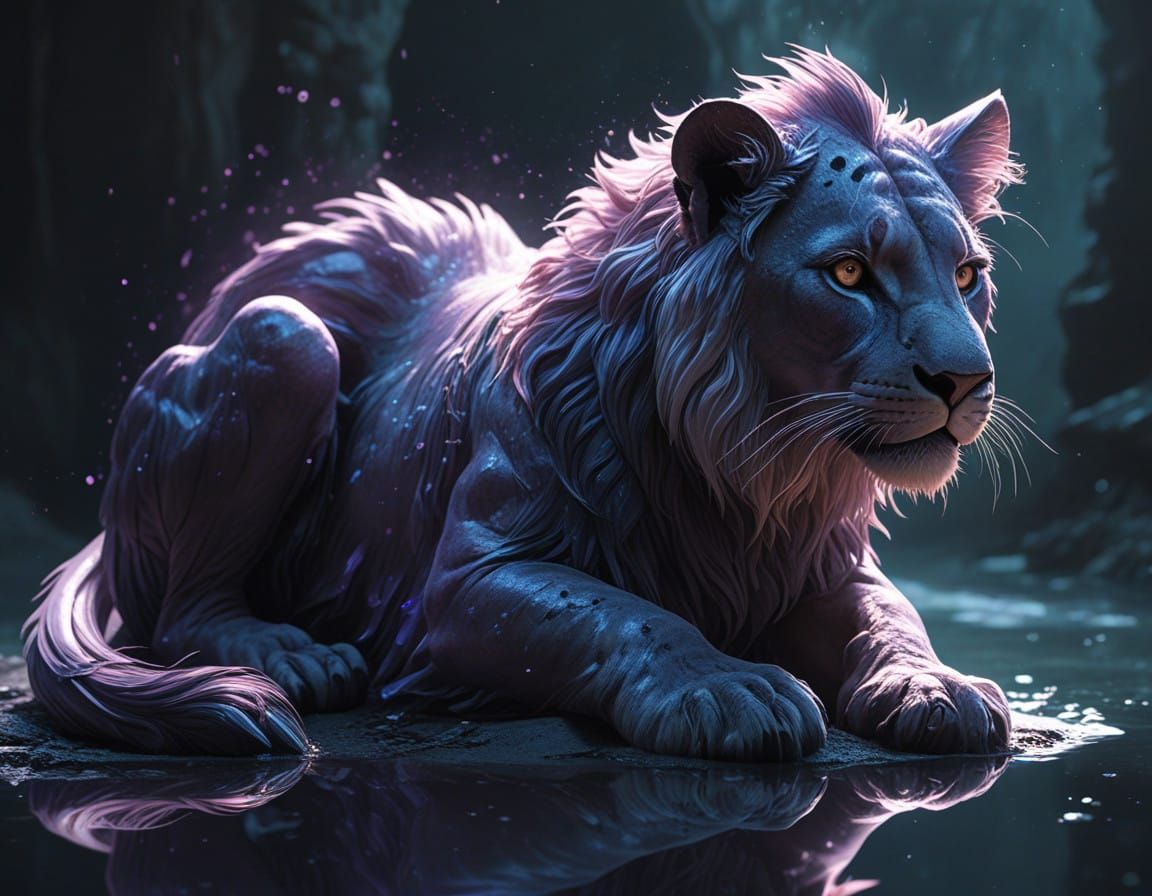 Tiny Kitten Casts Majestic Lion Shadow in Ethereal Light