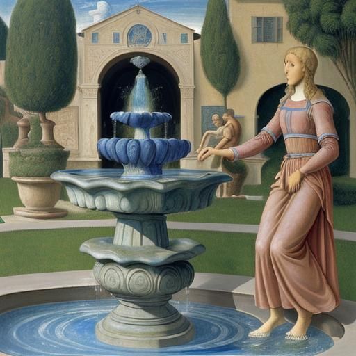 Surreal Water Fountain Sculpture Inspired by Chagall