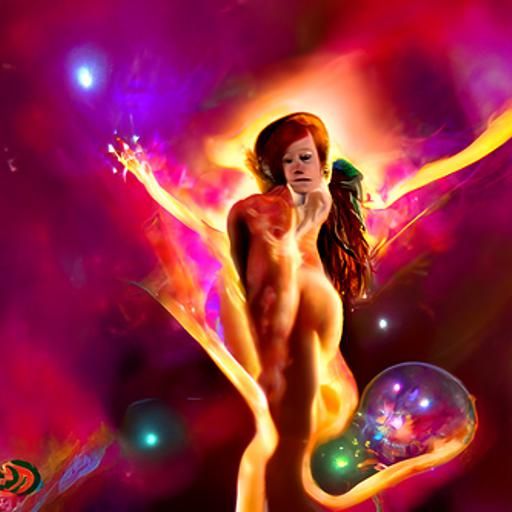 Redhead with Mystical Properties: Astral Illustration