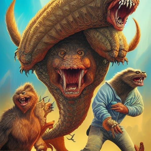 Hyperrealistic Critters Movie Comic Book Art