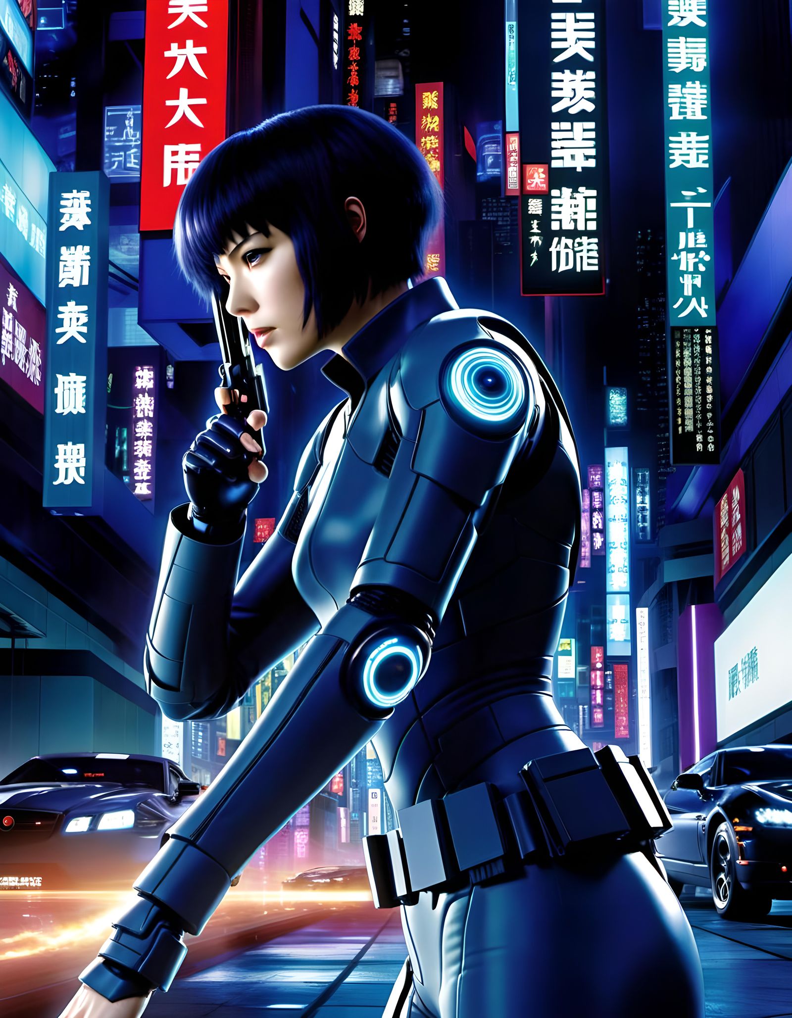 Motoko Kusanagi Confronts the Puppet Master in Cyberpunk