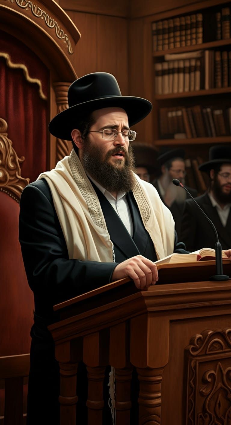 Hasidic Cantor's Prayer in Traditional Synagogue