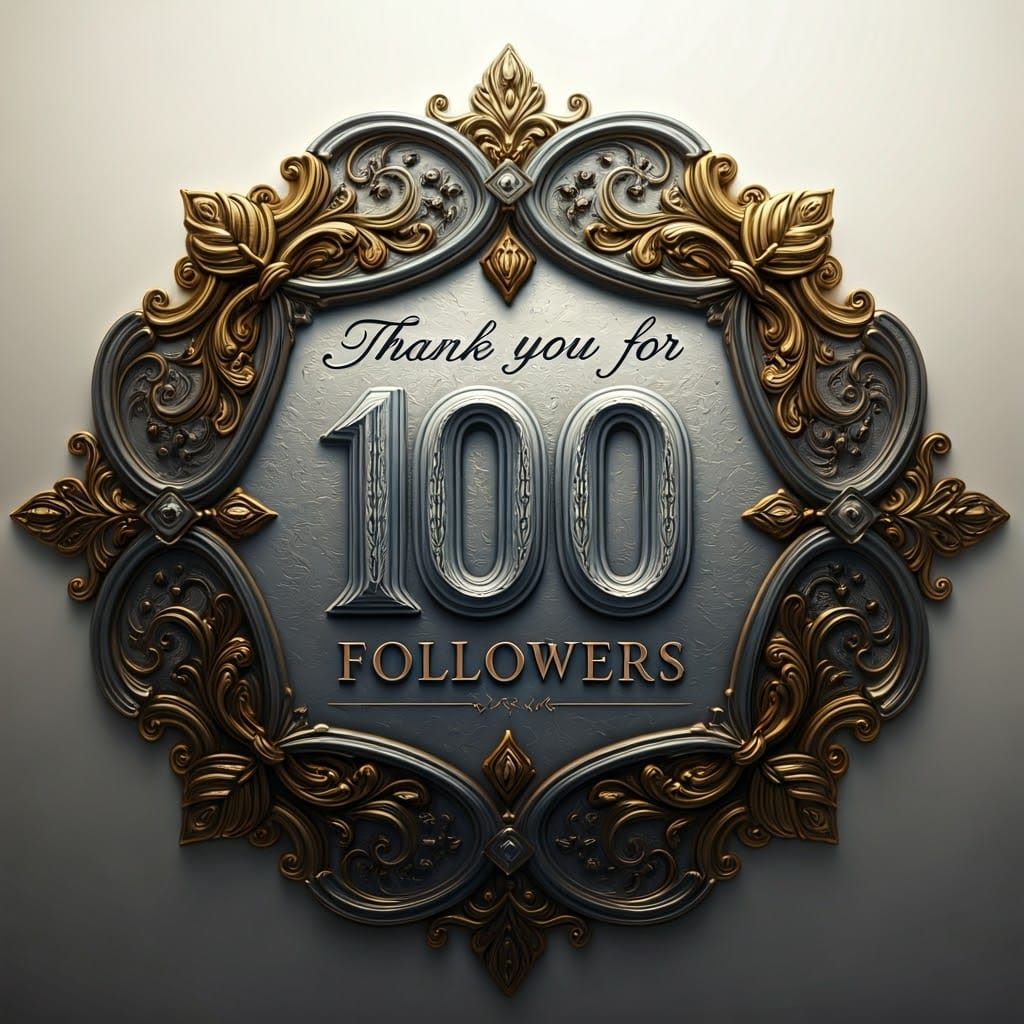 Elegant Silver and Gold Sign with Glowing Background