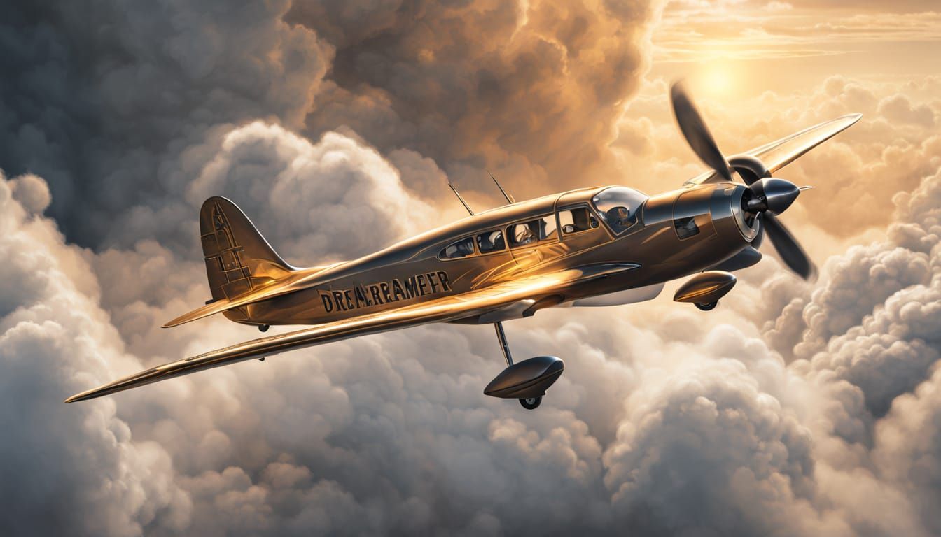 Aviation Dreamer Soaring in Golden Skies