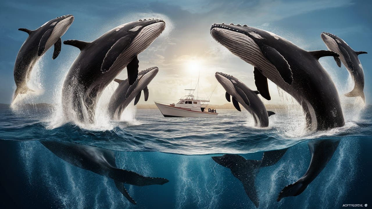 Killer Whales Leap in Stunning 8K Matte Painting