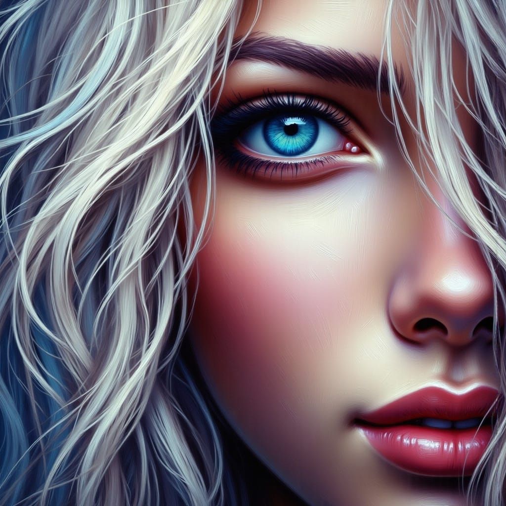 Winking Woman Portrait in Dark Fantasy Style