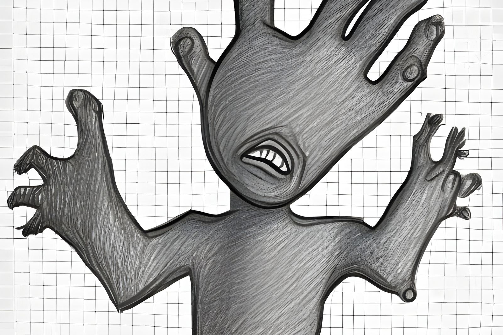 Abstract Eyeless Groot: AI-Generated Oddity