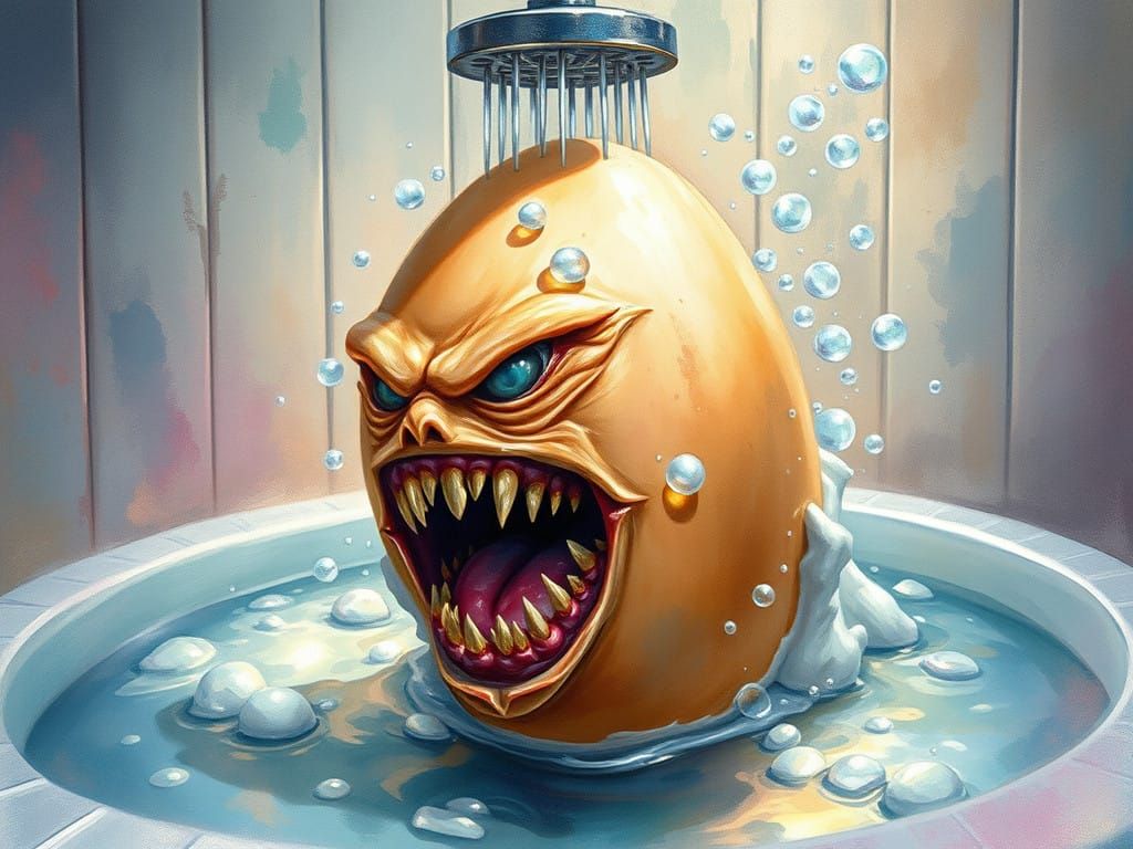 Dark Fantasy Egg in Vintage Watercolor