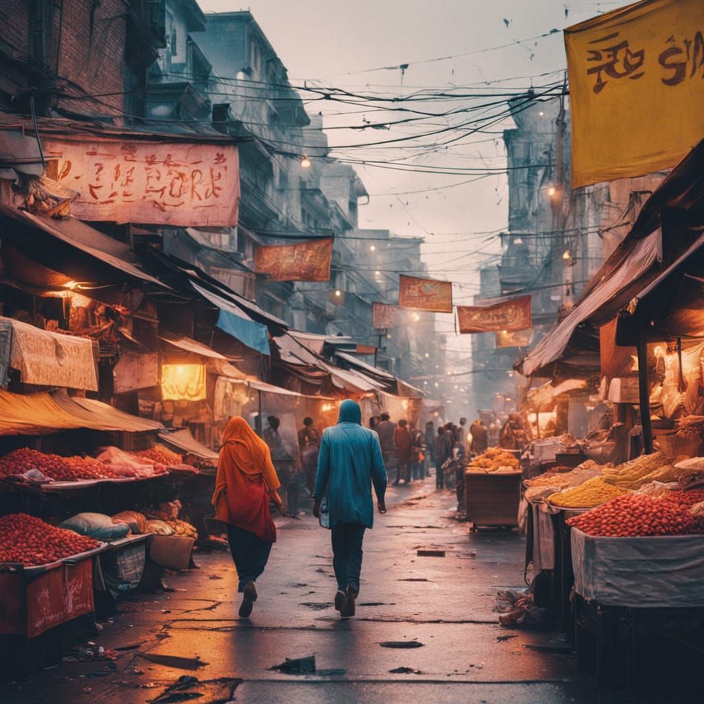 Vibrant Indian Street Life in Cinematic Hyper-Realism