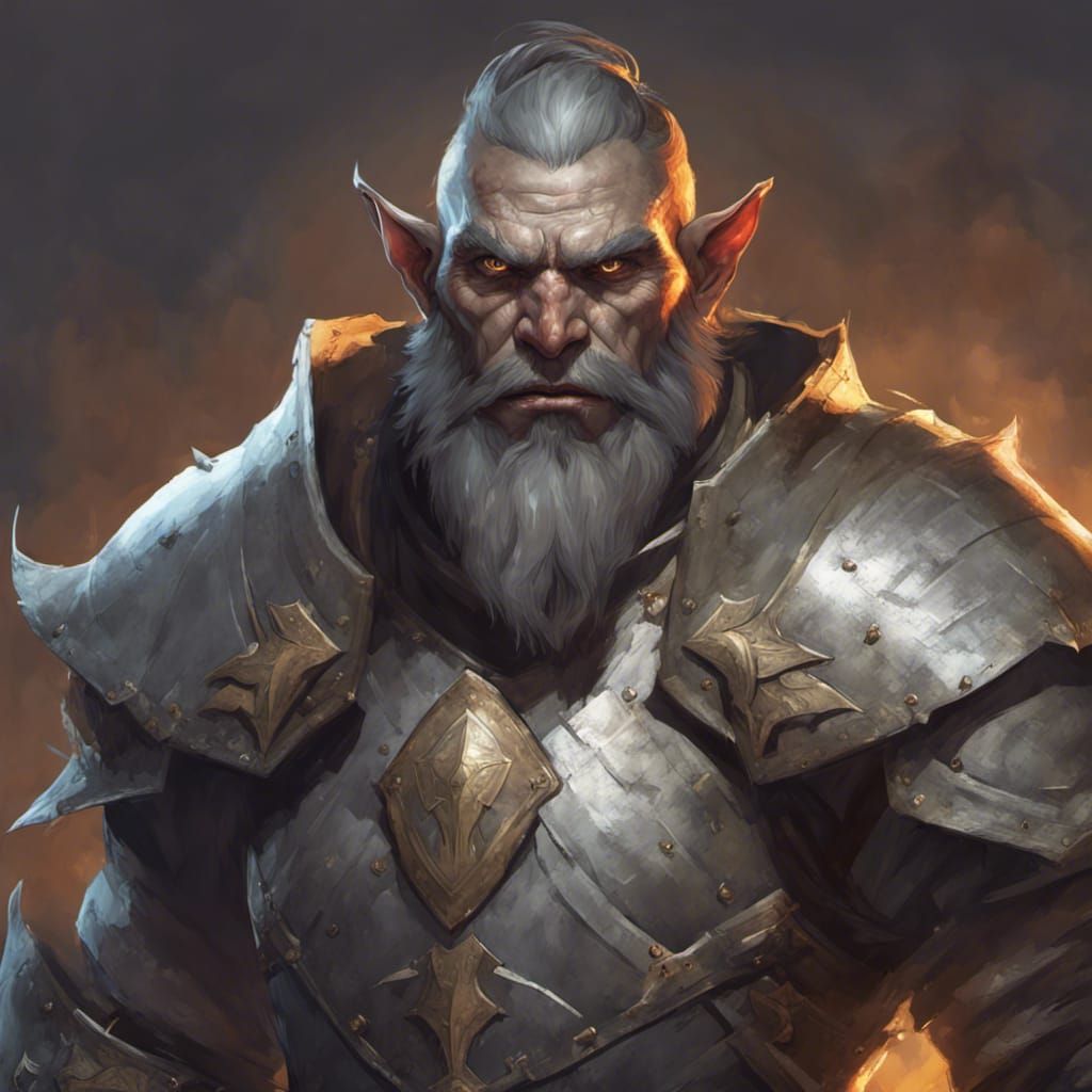 Armored Orc Priest Portrait in Hyperdetailed Style