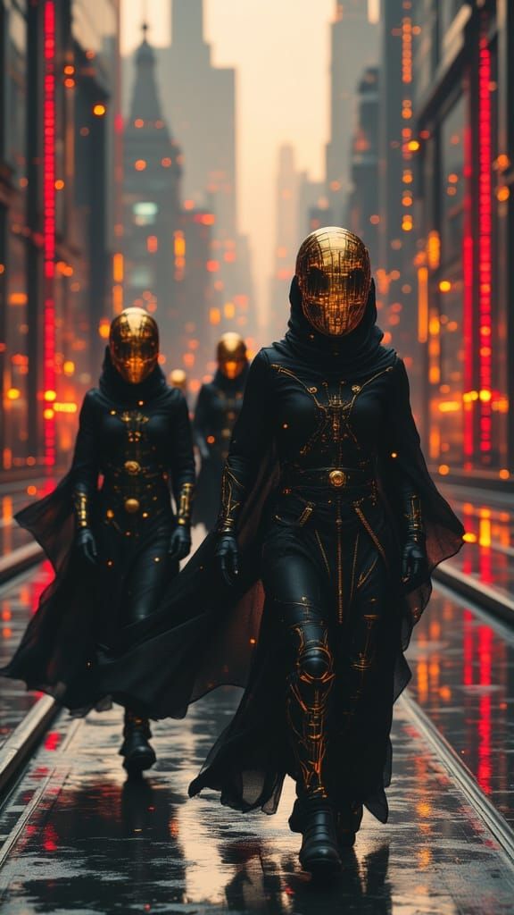 Futuristic Cityscape Escape in Murraypunk Style