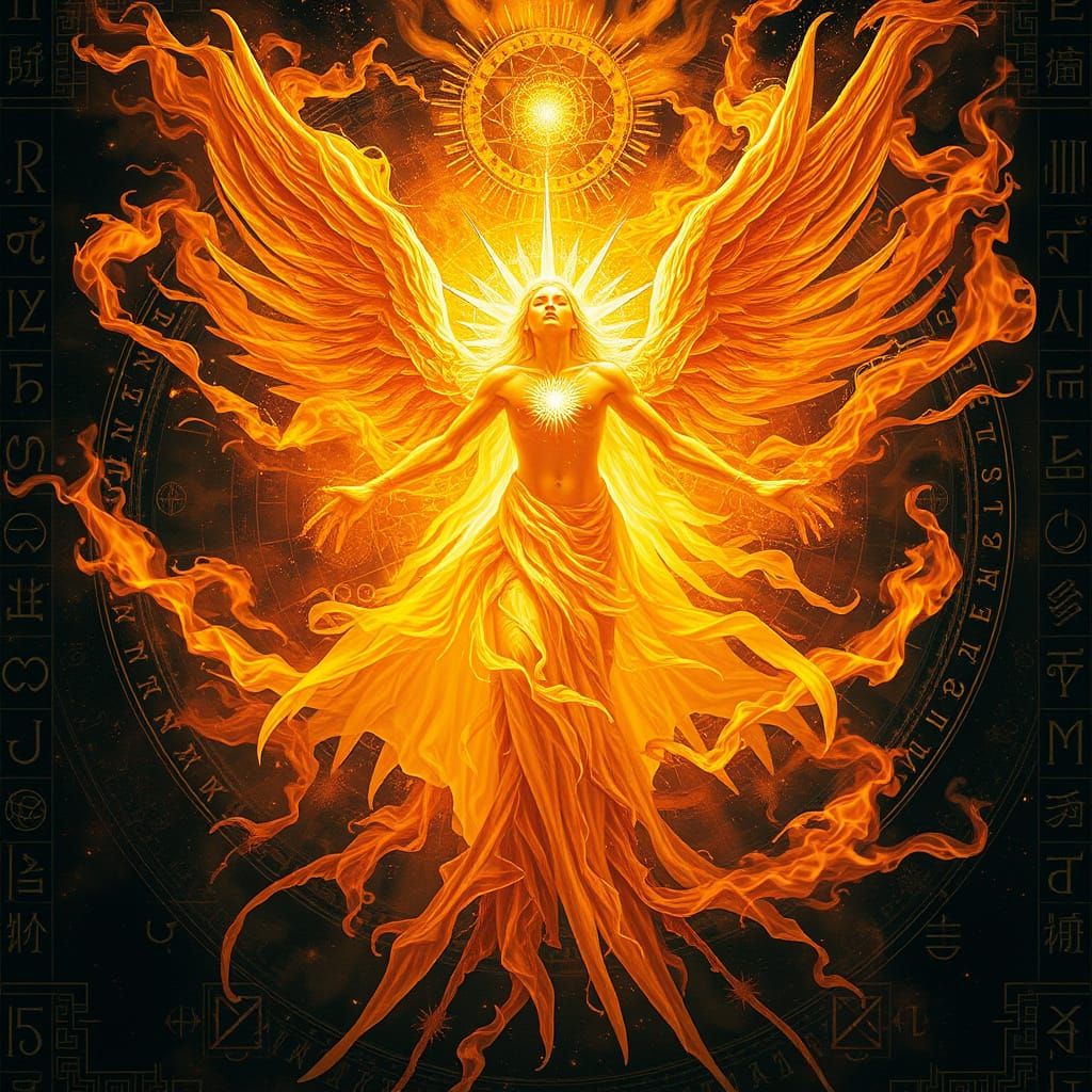 Cosmic Being Transcends in Radiant White Fire