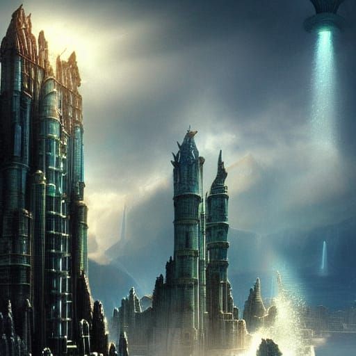 Dramatic Digital Painting of Atlantis