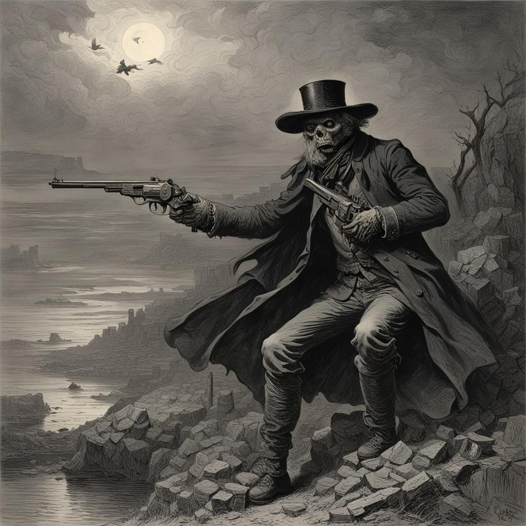 Gun in Horror Style of Gustave Doré