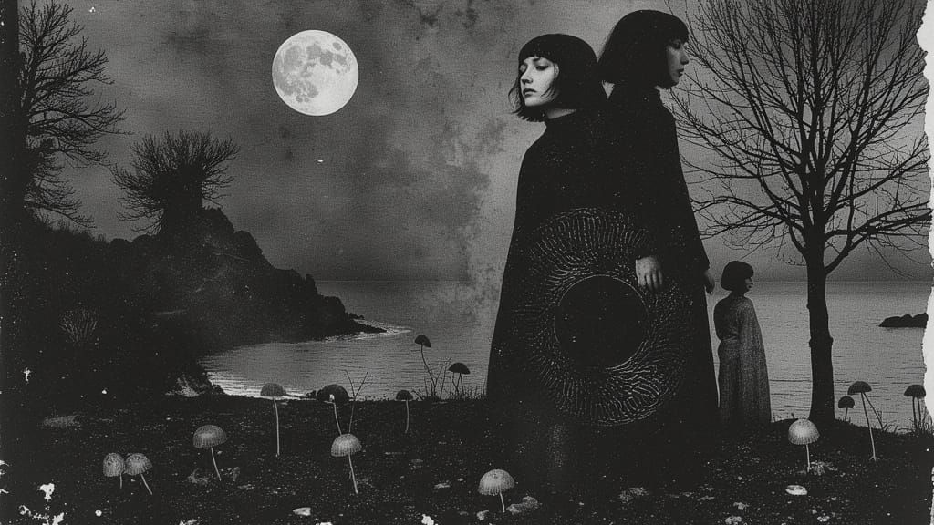 Enigmatic Figure Lost in Moonlit Forest